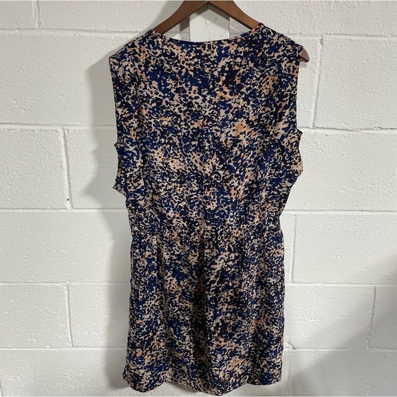 Mango Blue|Beige Animal Print Mini Dress Sz 8 - Picture 3 of 3